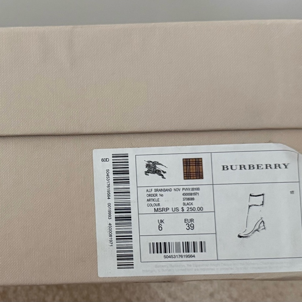 Burberry Black Rain Boots with Box - Picture 3 of 14